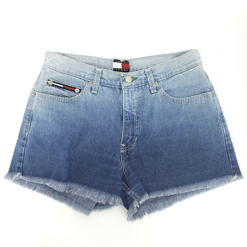 Tommy Hilfiger Vtg Tommy Jeans Juniors Frayed Hem Made in USA Jean Shorts Size 7